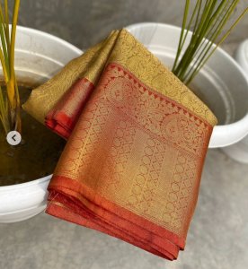 Beautiful Soft Kanjiviram Tissue Silk Saree with Rich Pallu.